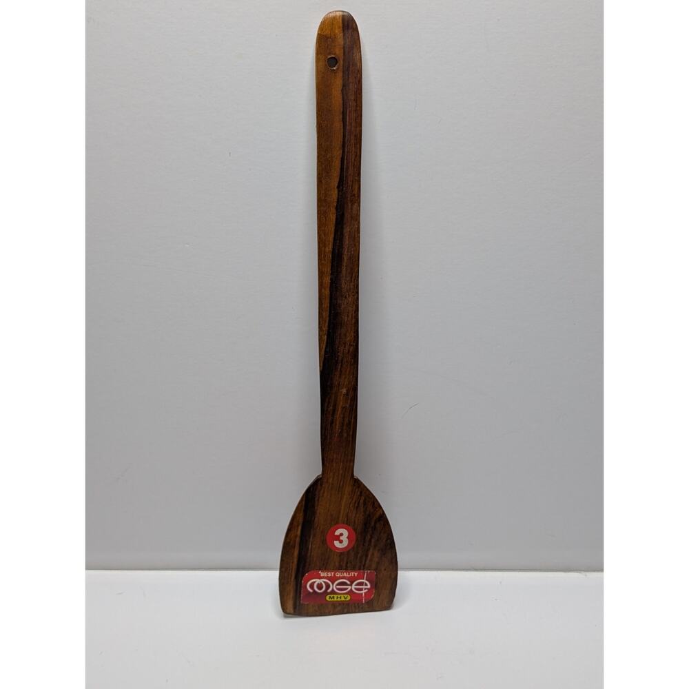 Vintage MGE MHV Wooden Spatula Turner 12” Handcrafted Wood Kitchen Utensil